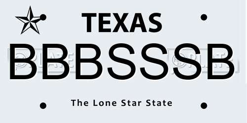 BBBSSSB Texas License Plate