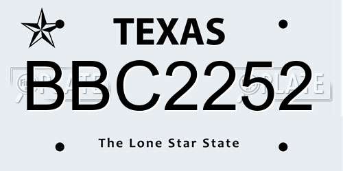 BBC2252 Texas License Plate
