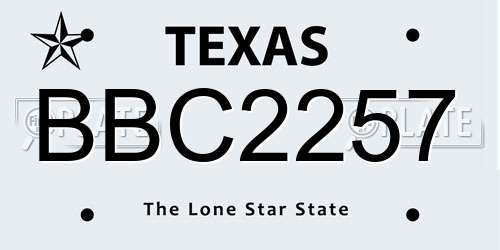 BBC2257 Texas License Plate