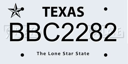 BBC2282 Texas License Plate