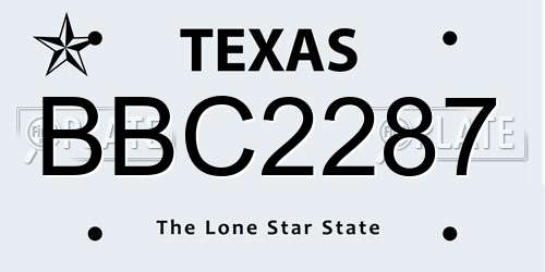 BBC2287 Texas License Plate