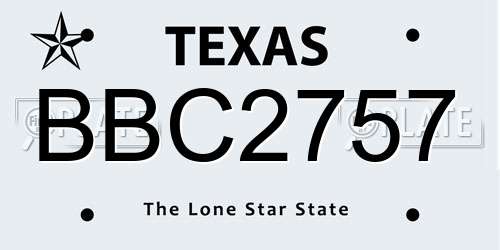 BBC2757 Texas License Plate