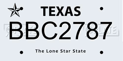 BBC2787 Texas License Plate