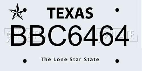 BBC6464 Texas License Plate