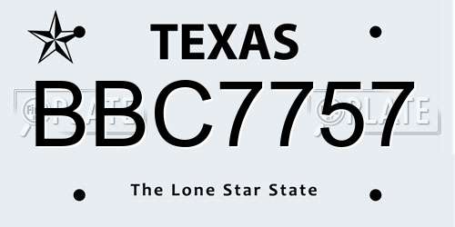 BBC7757 Texas License Plate