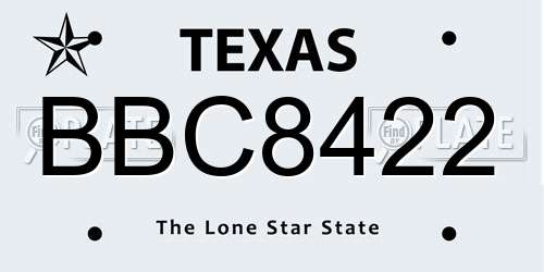 BBC8422 Texas License Plate