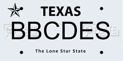 BBCDES Texas License Plate