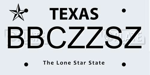 BBCZZSZ Texas License Plate