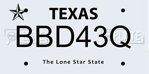 BBD43Q Texas License Plate