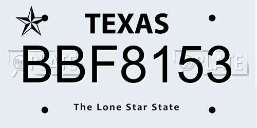 BBF8153 Texas License Plate