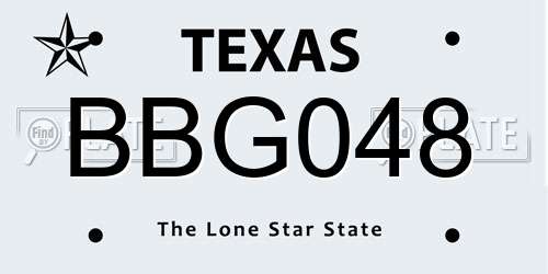 BBG048 Texas License Plate