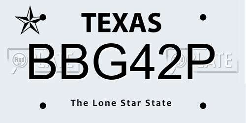BBG42P Texas License Plate
