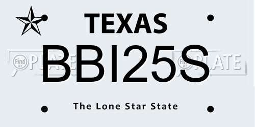 BBI25S Texas License Plate