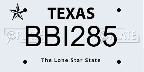 BBI285 Texas License Plate
