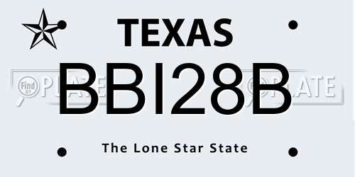 BBI28B Texas License Plate