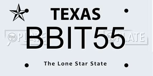 BBIT55 Texas License Plate