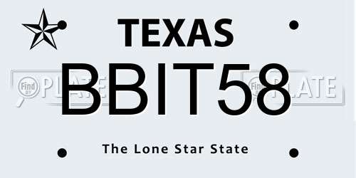 BBIT58 Texas License Plate