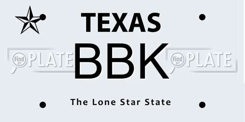 BBK Texas License Plate