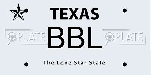 BBL Texas License Plate