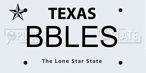 BBLES Texas License Plate