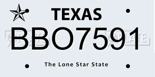 BBO7591 Texas License Plate