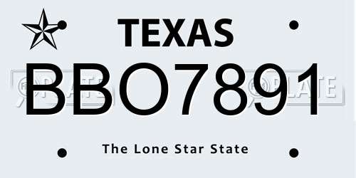 BBO7891 Texas License Plate
