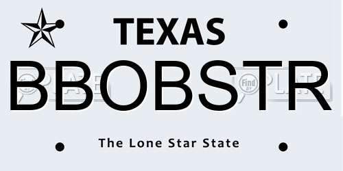 BBOBSTR Texas License Plate