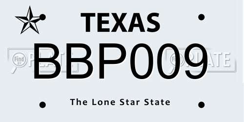BBP009 Texas License Plate
