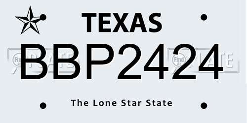 BBP2424 Texas License Plate