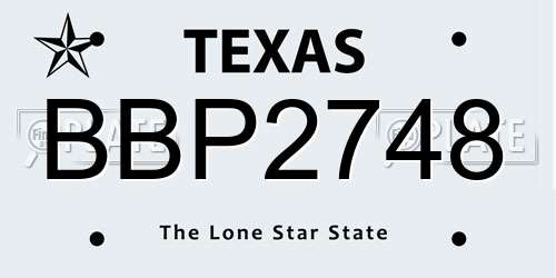 BBP2748 Texas License Plate