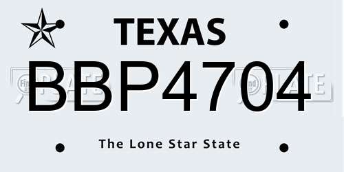 BBP4704 Texas License Plate