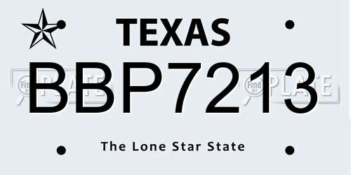 BBP7213 Texas License Plate