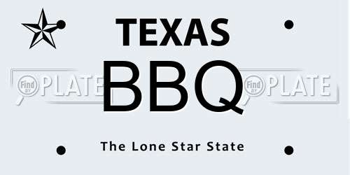 BBQ Texas License Plate