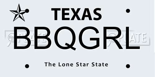 BBQGRL Texas License Plate