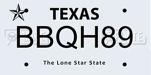BBQH89 Texas License Plate