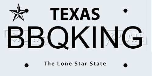 BBQKING Texas License Plate