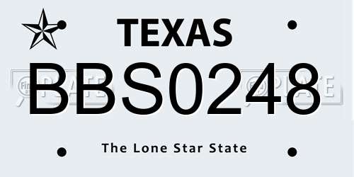 BBS0248 Texas License Plate