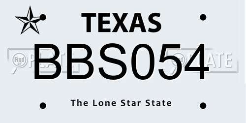BBS054 Texas License Plate