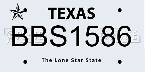 BBS1586 Texas License Plate