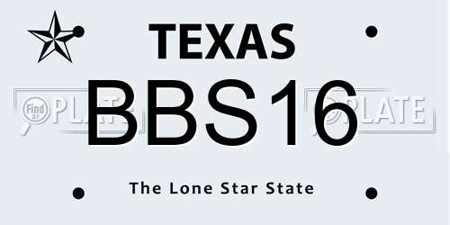 BBS16 Texas License Plate