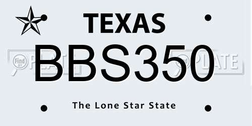 BBS350 Texas License Plate