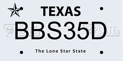 BBS35D Texas License Plate