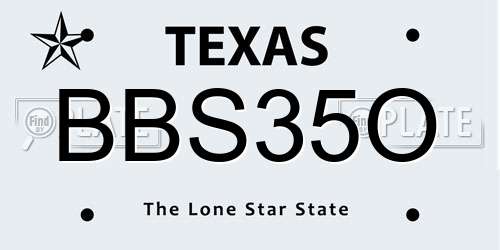 BBS35O Texas License Plate