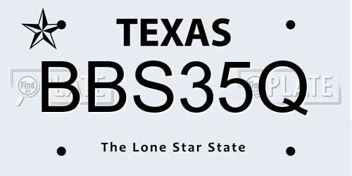 BBS35Q Texas License Plate