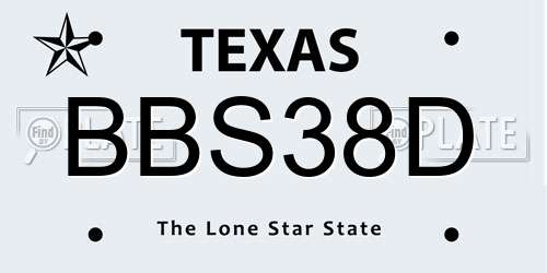 BBS38D Texas License Plate