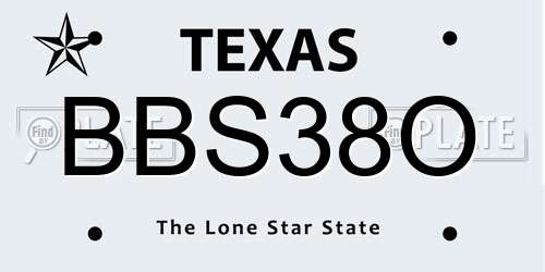 BBS38O Texas License Plate