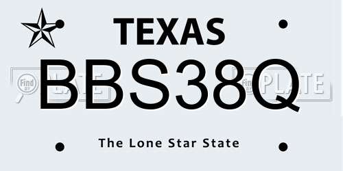 BBS38Q Texas License Plate