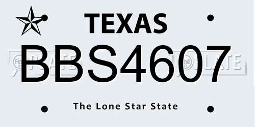 BBS4607 Texas License Plate