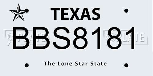 BBS8181 Texas License Plate