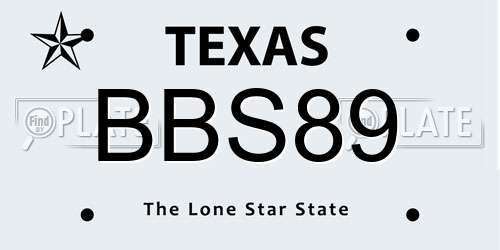 BBS89 Texas License Plate